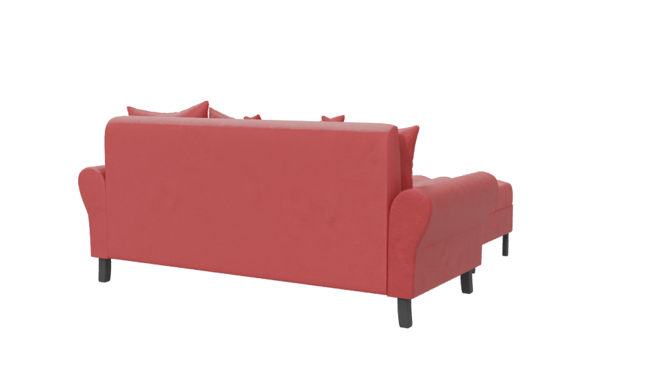 Stylish Red Sofa Set 3D - Professional 3D Model Render 6
