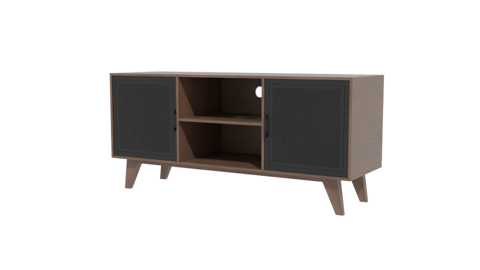 Stylish Wooden Entertainment Center 3D - Professional 3D Model Render 12