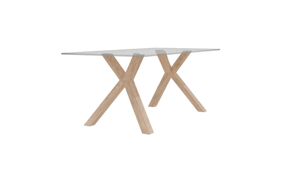 Modern Glass Top Dining Table - Professional 3D Model Render 9