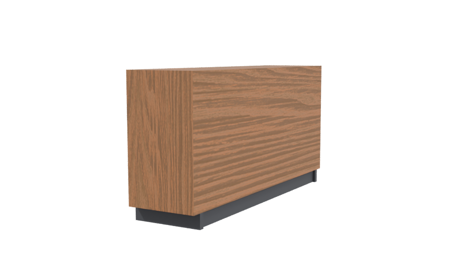 Contemporary Glass-Front Wooden Cabinet 3D Model - Professional 3D Model Render 3