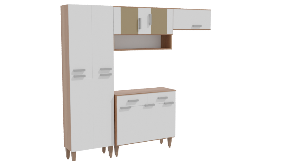Stylish Wooden Cabinet Model - Professional 3D Model Render 10