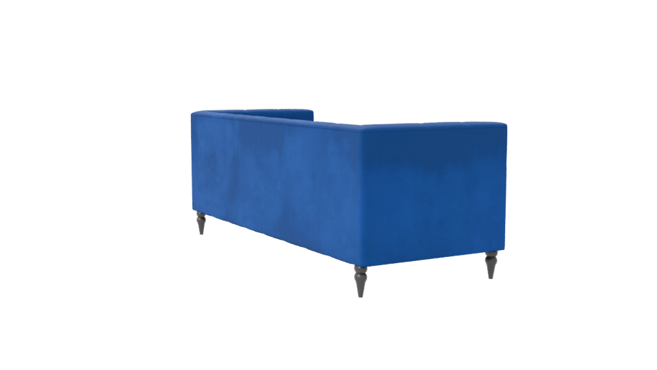 Contemporary Blue Fabric Sofa 3D Model - Professional 3D Model Render 7