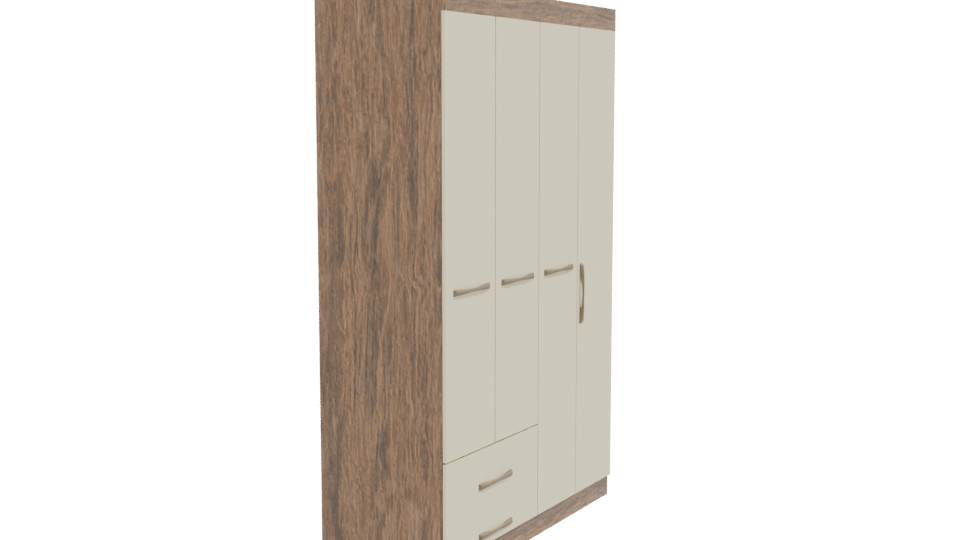Stylish Wooden Wardrobe Model 3D - Professional 3D Model Render 9