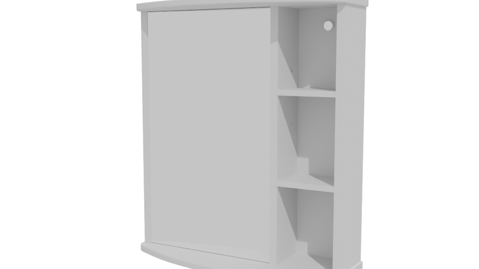 Contemporary Curved Display Cabinet 3D Model - Professional 3D Model Render 12