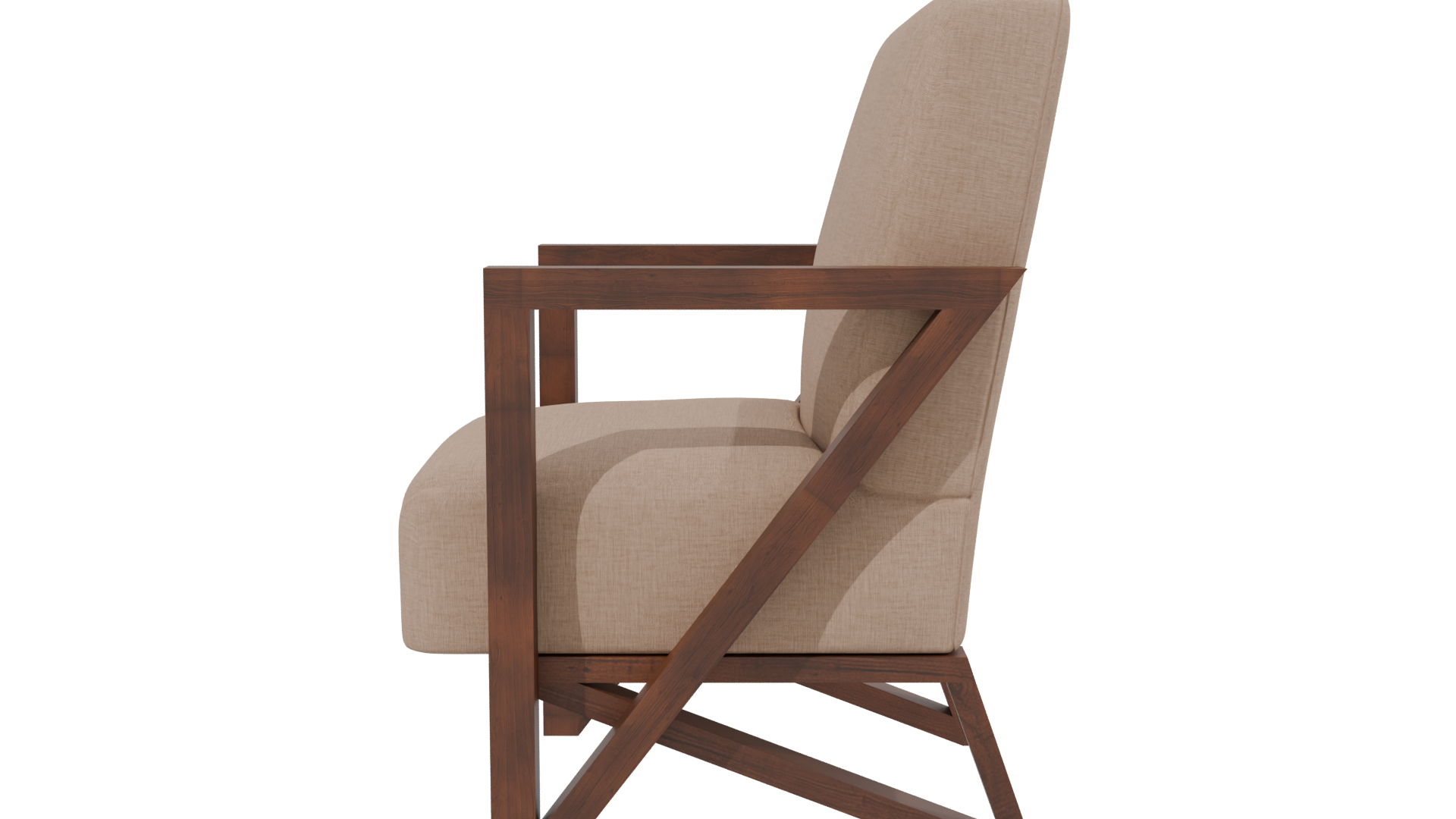 Minimalist Fabric Armchair Model - Professional 3D Model Render 18