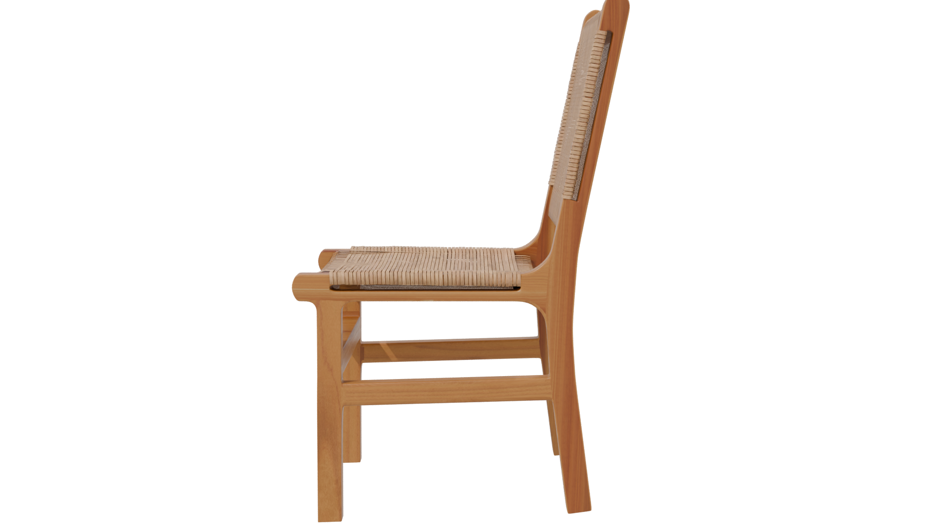 Stylish Woven Back Dining Chair 3D Model - Professional 3D Model Render 2