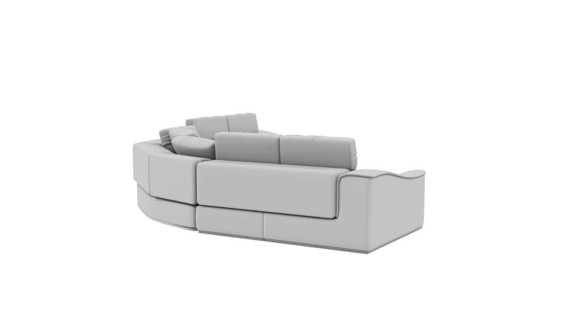 Stylish Curved Modern Sofa 3D Model - Professional 3D Model Render 9