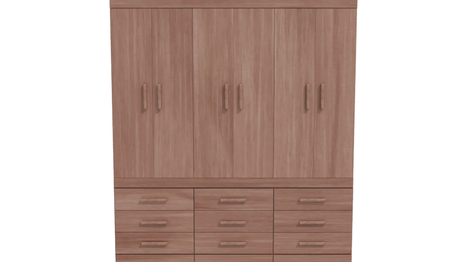 Stylish Wooden Wardrobe Model - Professional 3D Model Render 11