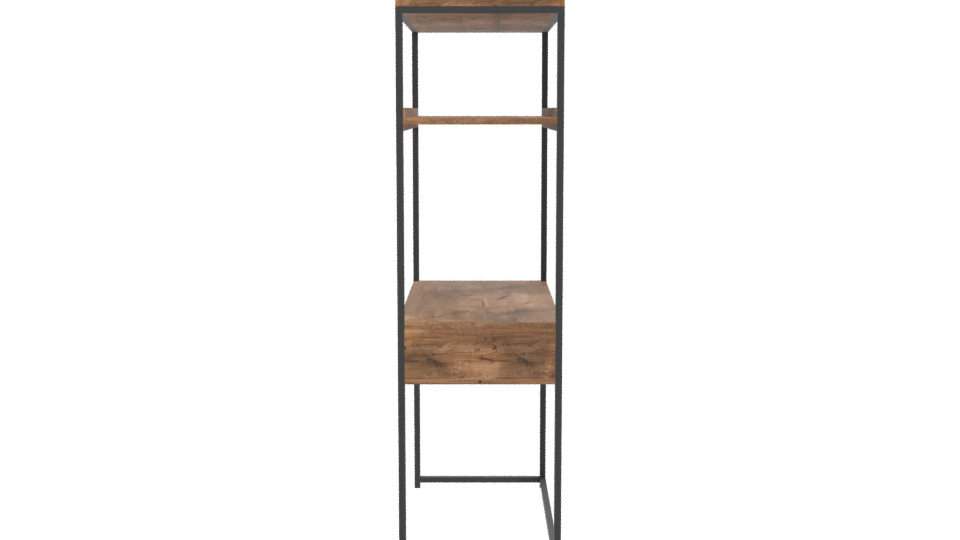 Modern Wooden Shelf Unit 3D - Professional 3D Model Render 2