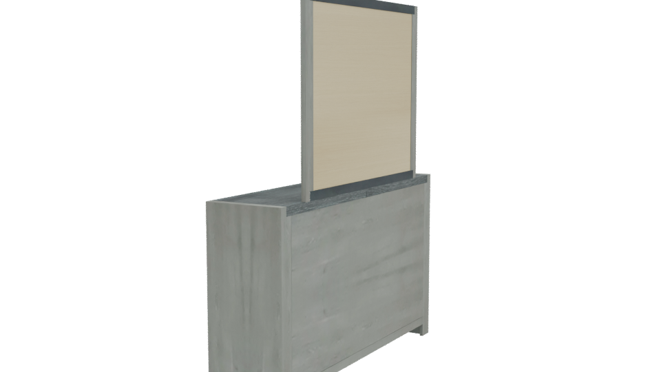 Contemporary Dresser with Mirror - Professional 3D Model Render 3