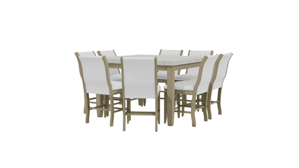 Elegant Dining Table Set 3D - Professional 3D Model Render 3