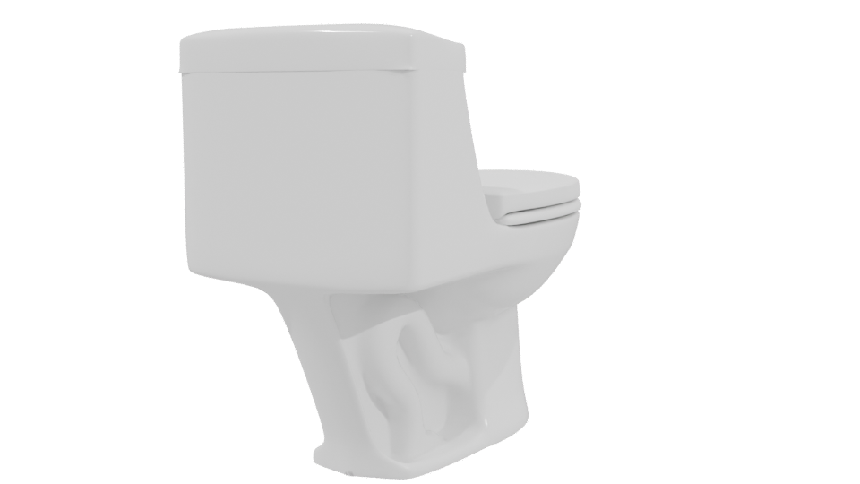 Stylized White Toilet Model 3D - Professional 3D Model Render 3