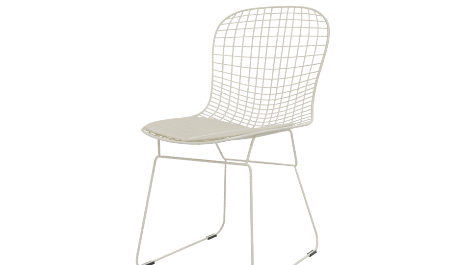 Stylish Wireframe Dining Chair 3D - Professional 3D Model Render 12