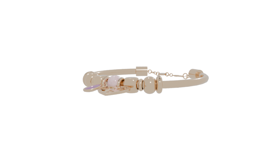 Elegant Gold Charm Bracelet 3D - Professional 3D Model Render 12
