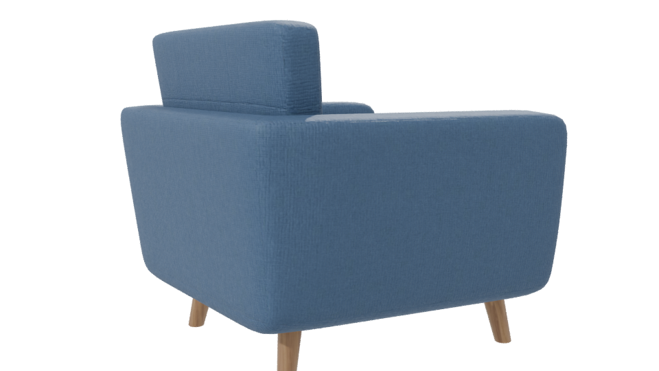 Stylish Modern Fabric Armchair 3D Model - Professional 3D Model Render 7
