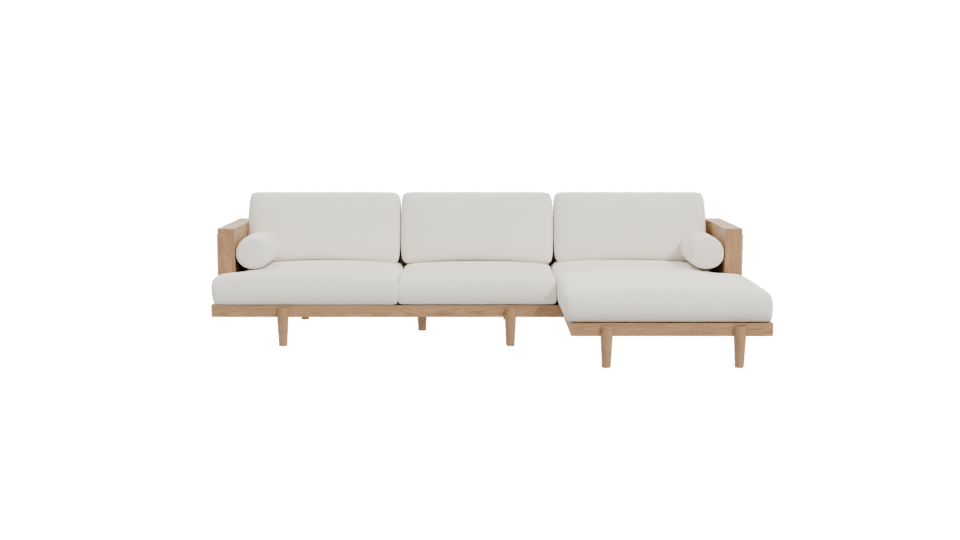 Minimalist Wooden Sofa Model - Professional 3D Model Render 11