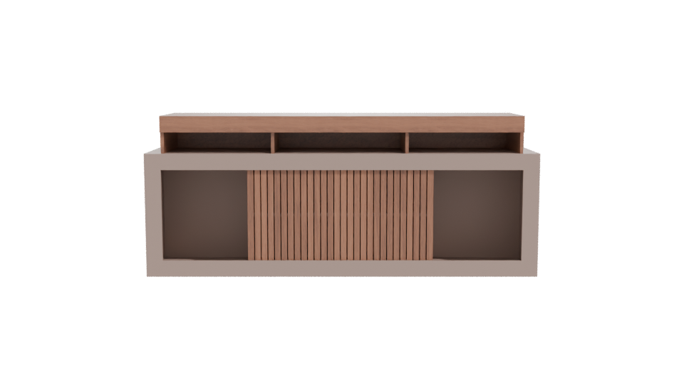 Stylish Wooden Media Console 3D - Professional 3D Model Render 11