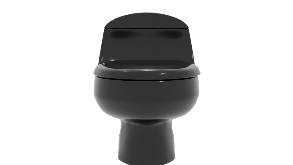 Modern Black One-Piece Toilet 3D - Professional 3D Model Render 11