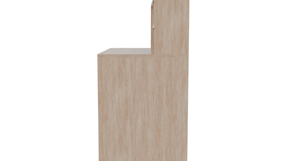 Minimalist Wooden Desk Model - Professional 3D Model Render 2