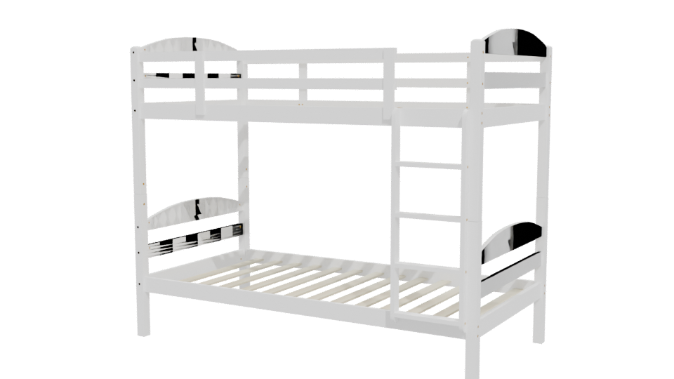 Stylish Two-Tiered Bunk Bed 3D - Professional 3D Model Render 12