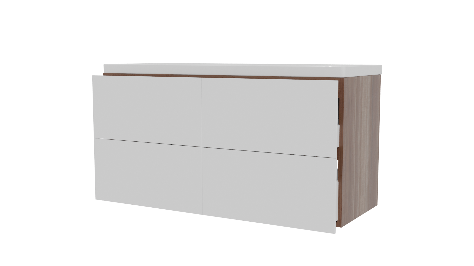 Contemporary Double Sink Vanity Model - Professional 3D Model Render 12