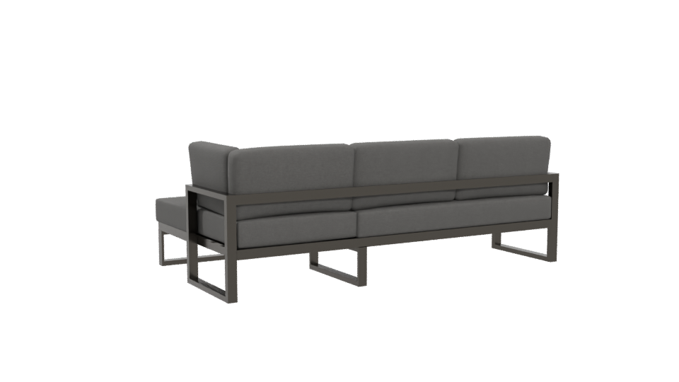 Contemporary Outdoor Sectional Sofa Set 3D Model - Professional 3D Model Render 4