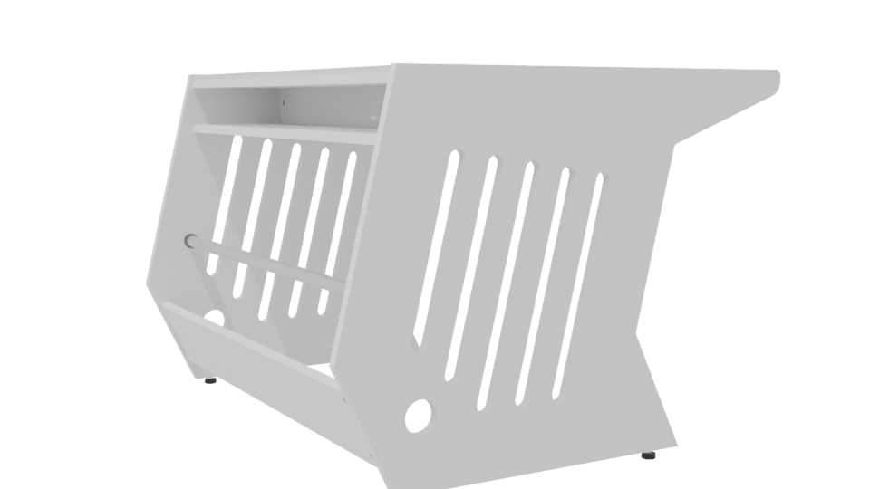 Minimalist White Office Table 3D - Professional 3D Model Render 7