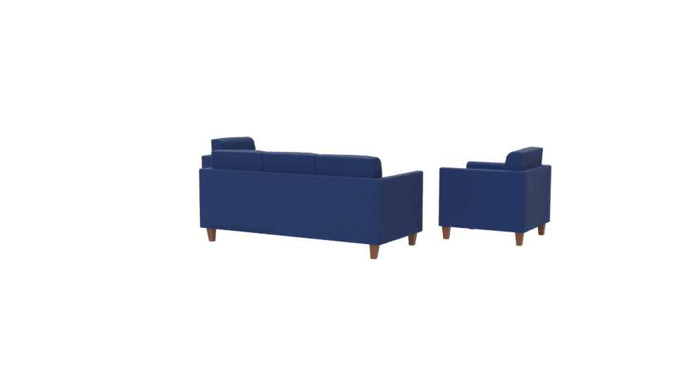 Stylish Blue Sofa Set 3D - Professional 3D Model Render 6