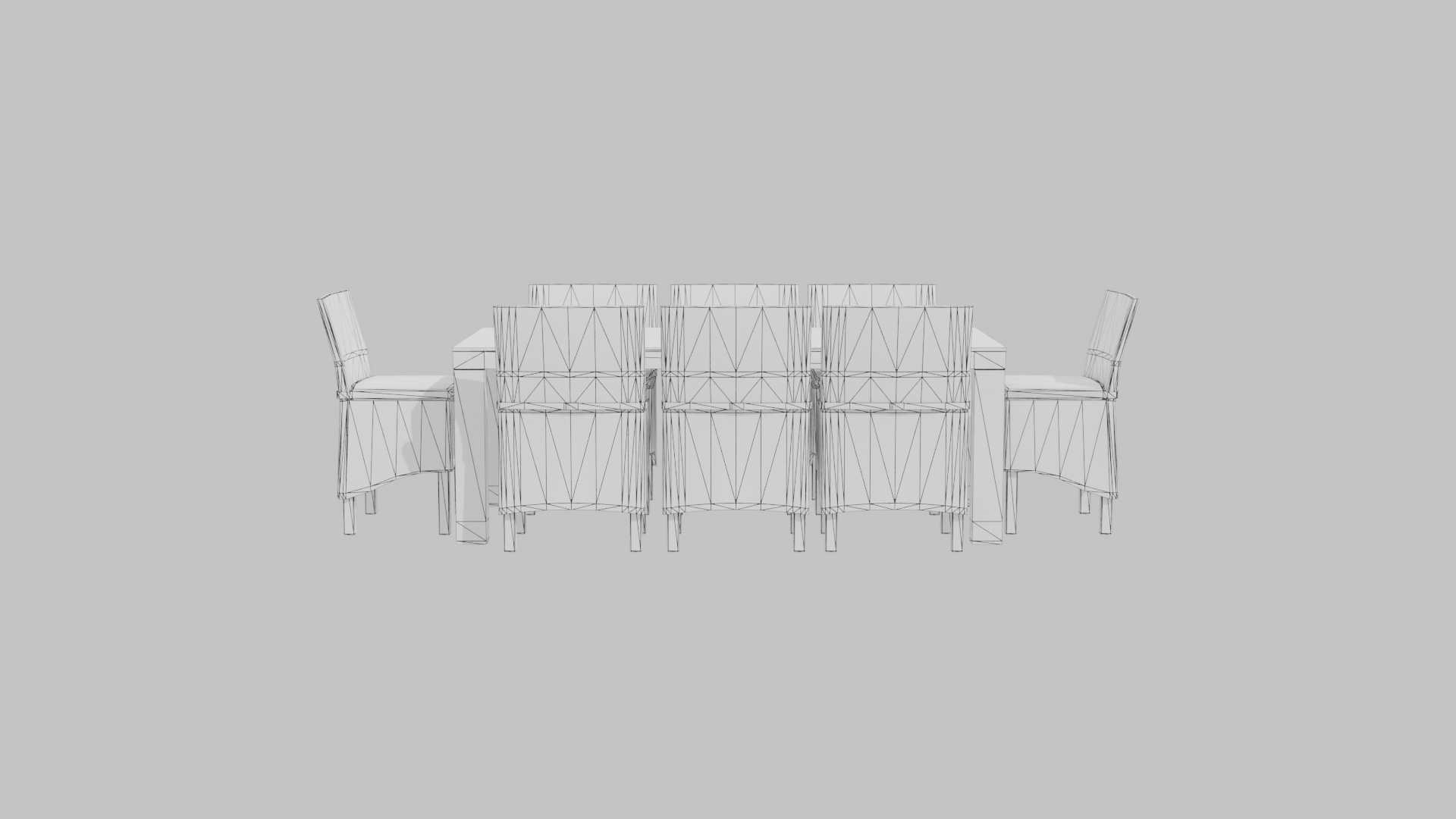 Modern Outdoor Dining Table Set 3D - Professional 3D Model Render 10