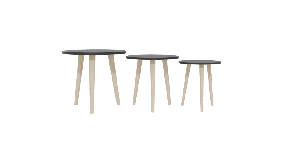 Stylish Minimalist Side Tables Set - Professional 3D Model Render 5
