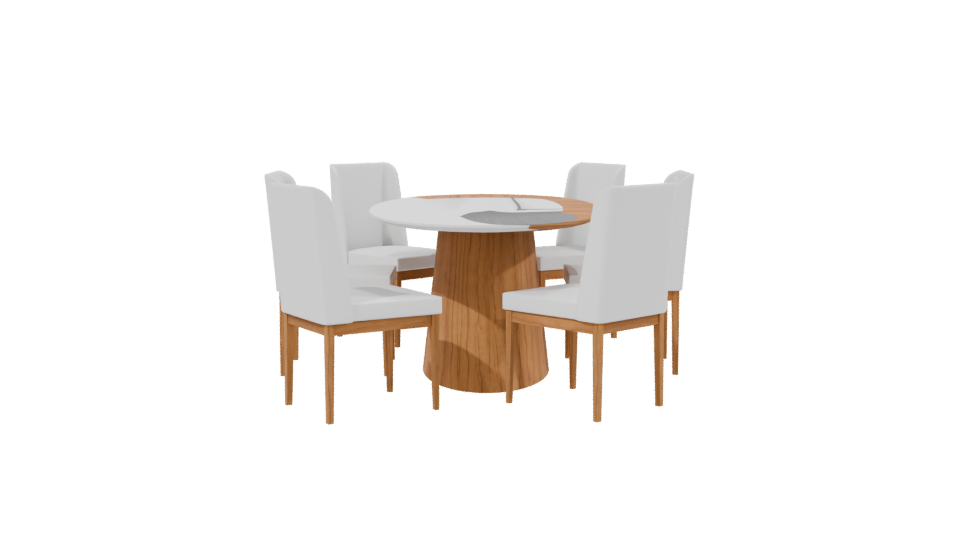 Modern Round Dining Table 3D - Professional 3D Model Render 2