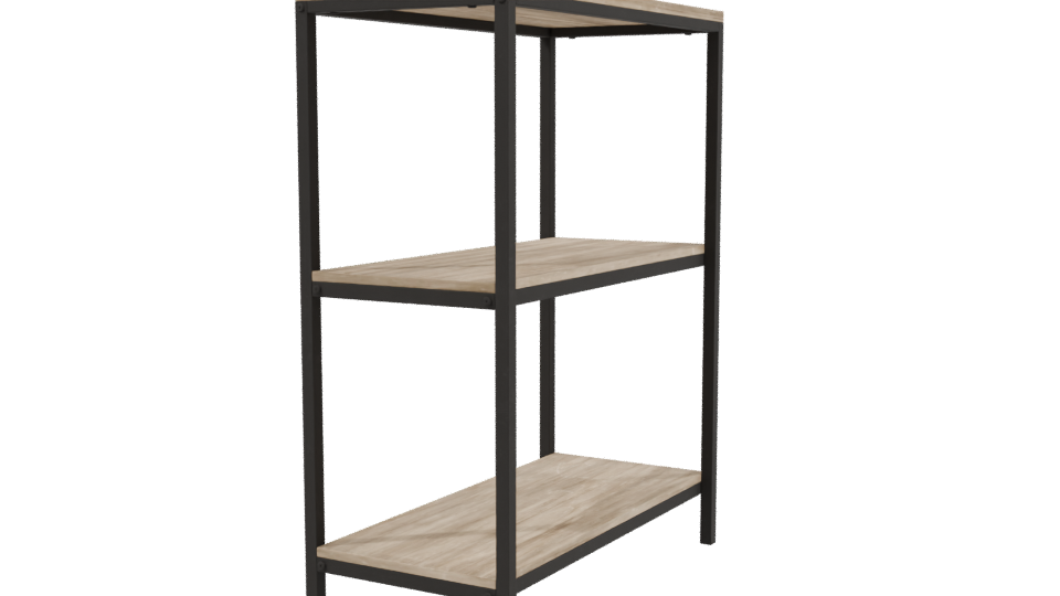 Minimalist Wooden Shelf Unit 3D - Professional 3D Model Render 3
