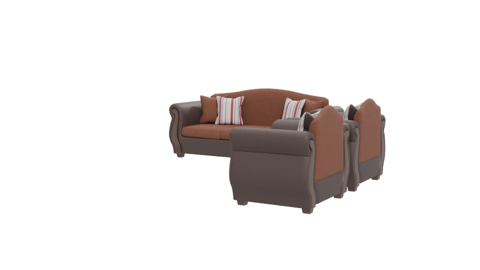 Elegant Fabric Sofa Set 3D Model - Professional 3D Model Render 12