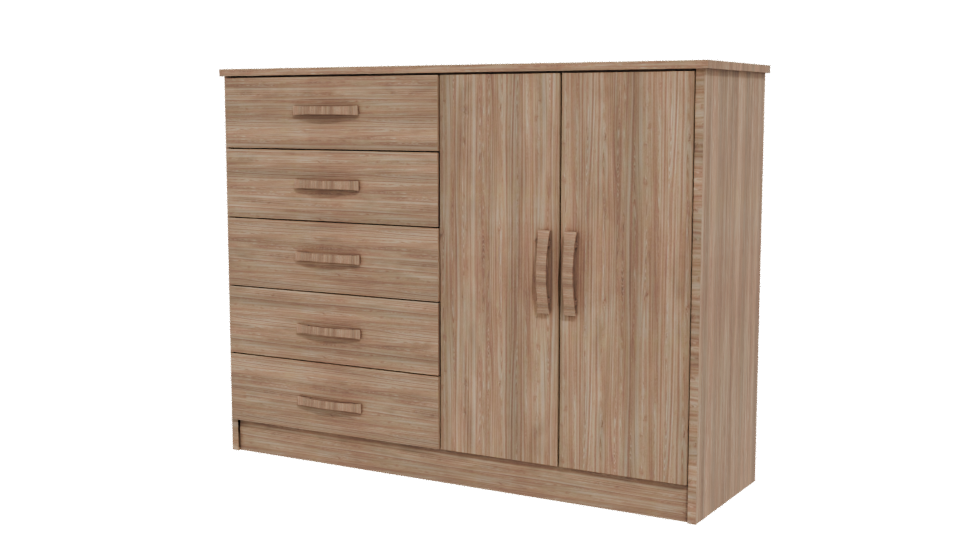 Modern Wooden Storage Cabinet 3D - Professional 3D Model Render 12