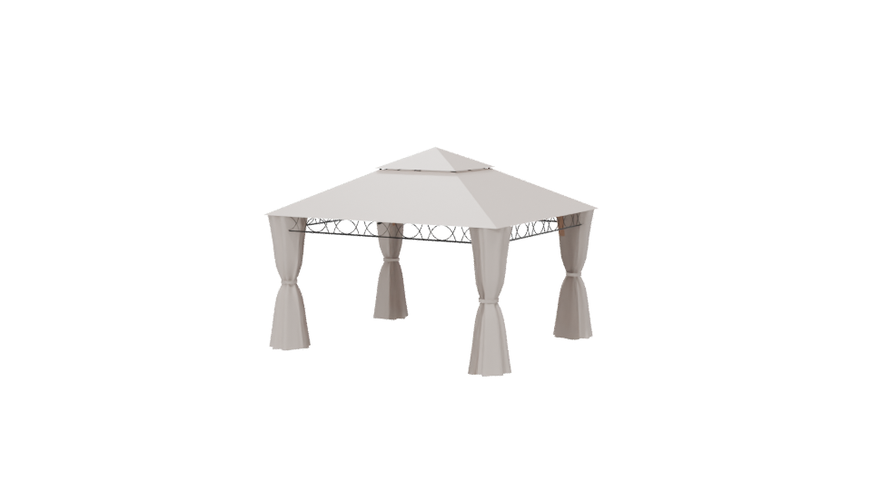 Stylish Outdoor Gazebo Model 3D - Professional 3D Model Render 6