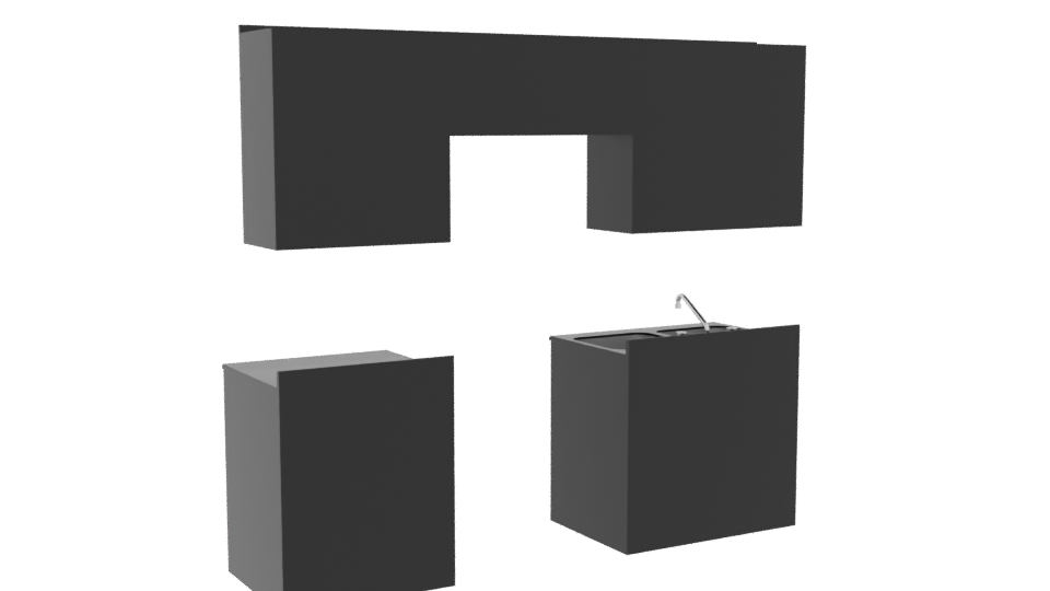 Stylish Kitchen Cabinet Set 3D - Professional 3D Model Render 4