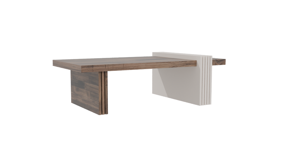 Contemporary Wooden Coffee Table 3D - Professional 3D Model Render 4