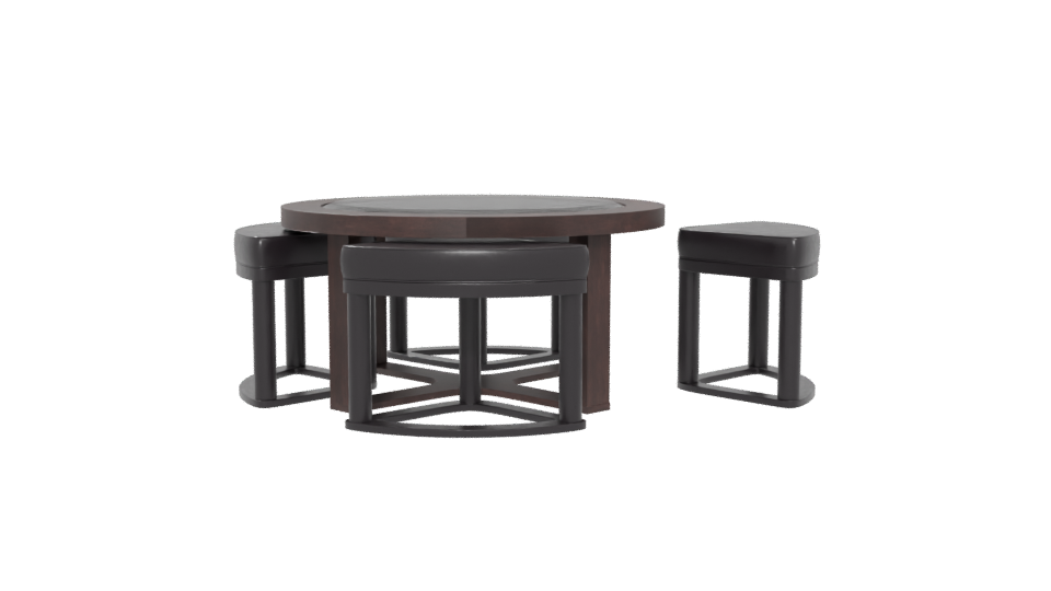 Stylish Round Dining Table Set - Professional 3D Model Render 5