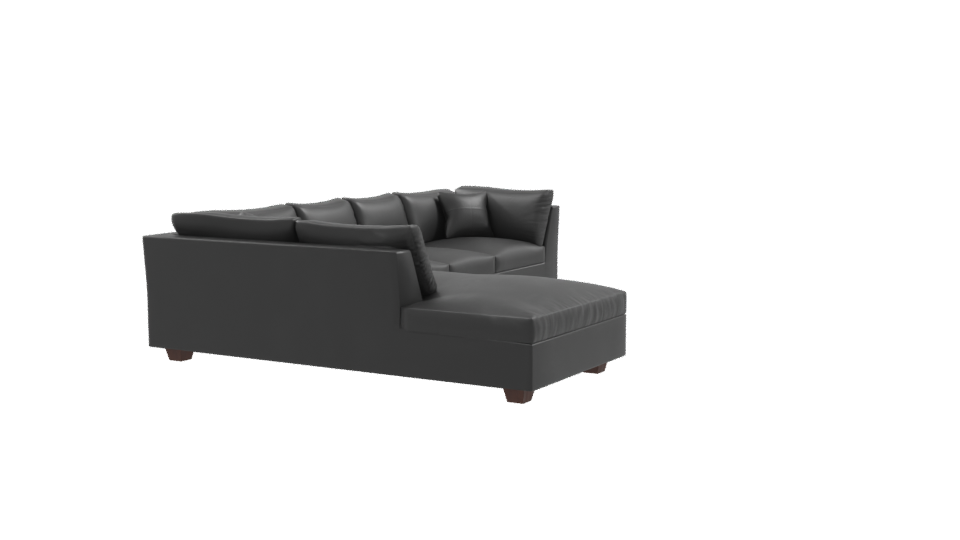 Contemporary Black Leather Sofa 3D - Professional 3D Model Render 9