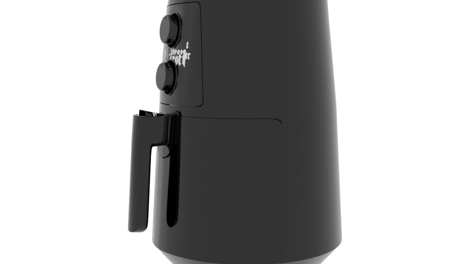 Sleek Black Air Fryer Model - Professional 3D Model Render 13
