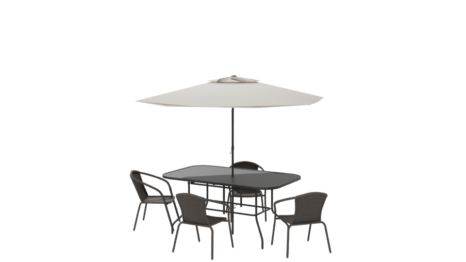 Modern Outdoor Dining Set 3D - Professional 3D Model Render 6