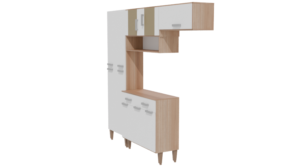 Stylish Wooden Cabinet Model - Professional 3D Model Render 13