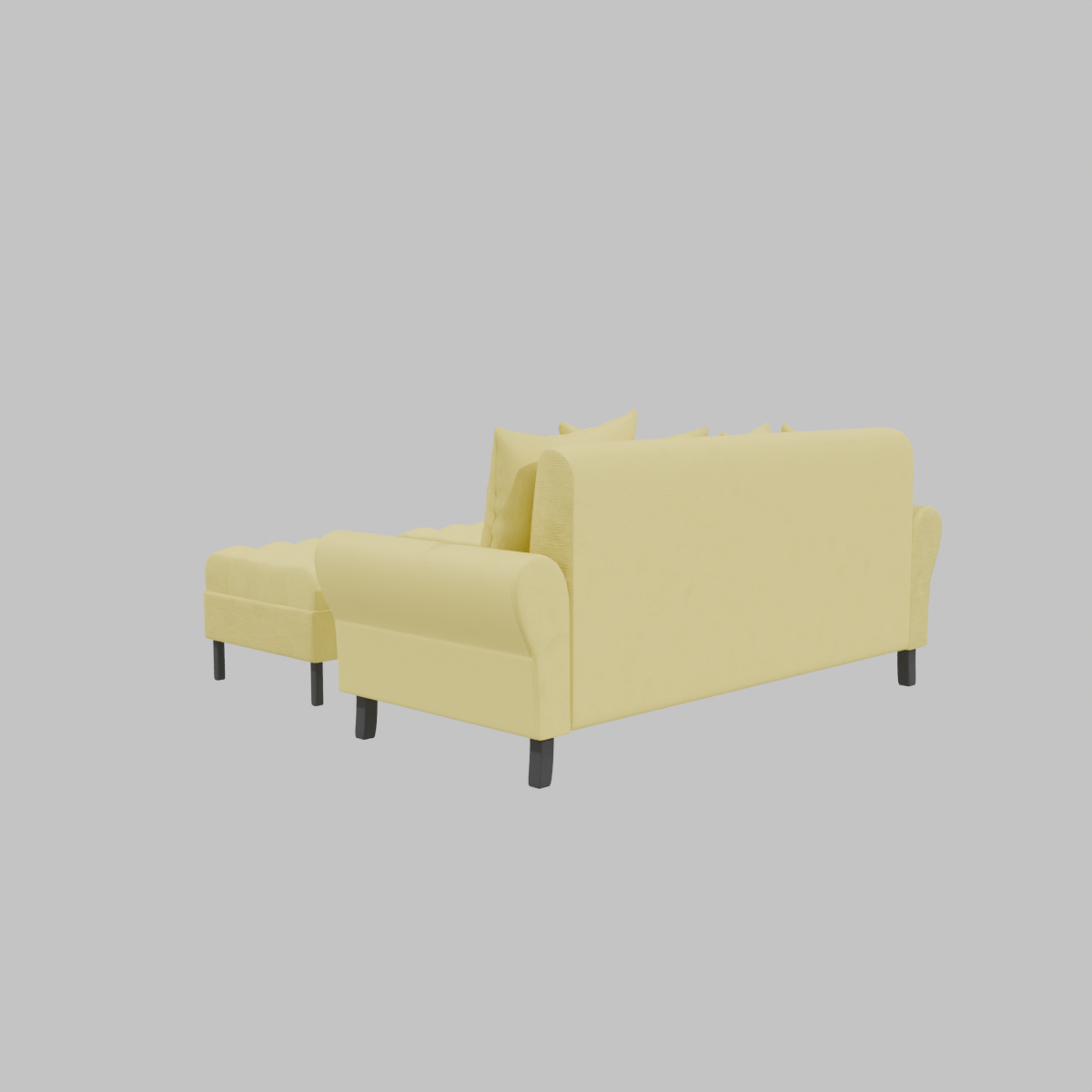 Stylish Yellow Corner Sofa 3D Model - Professional 3D Model Render 13