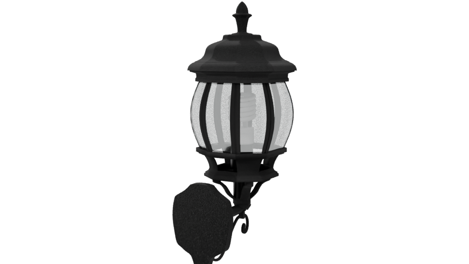Black Wall Lantern 3D Model - Professional 3D Model Render 6