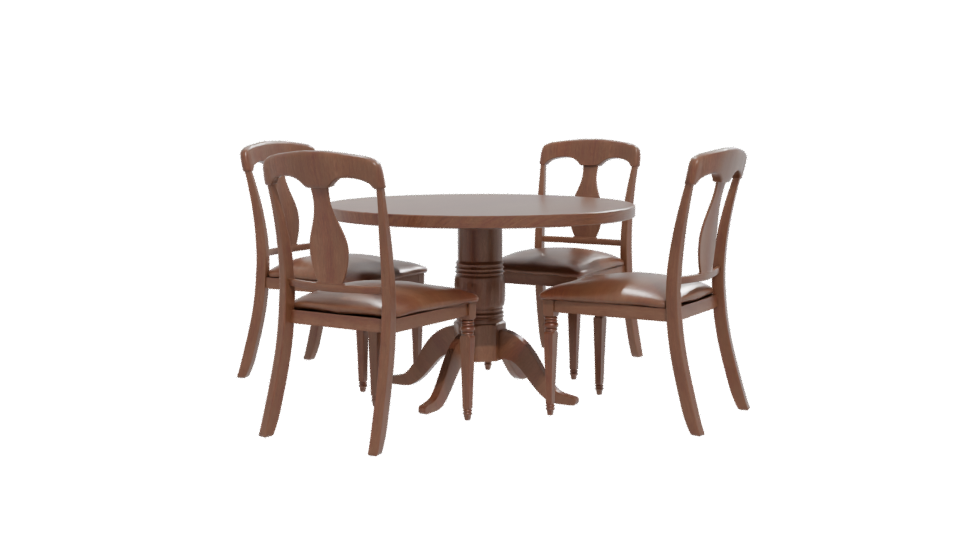 Elegant Wooden Dining Set 3D - Professional 3D Model Render 12