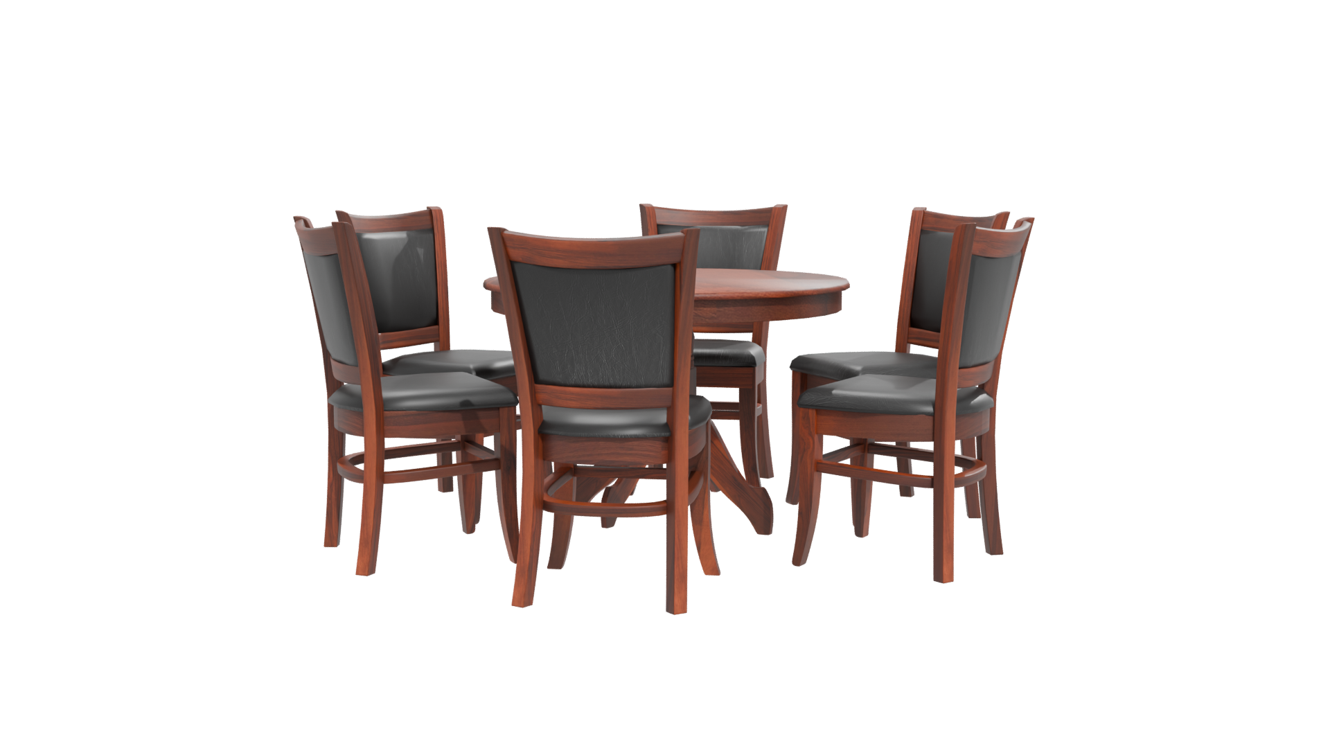 Elegant Wooden Dining Set 3D Model - Professional 3D Model Render 12