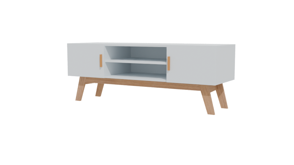 Minimalist Wooden TV Stand 3D - Professional 3D Model Render 12
