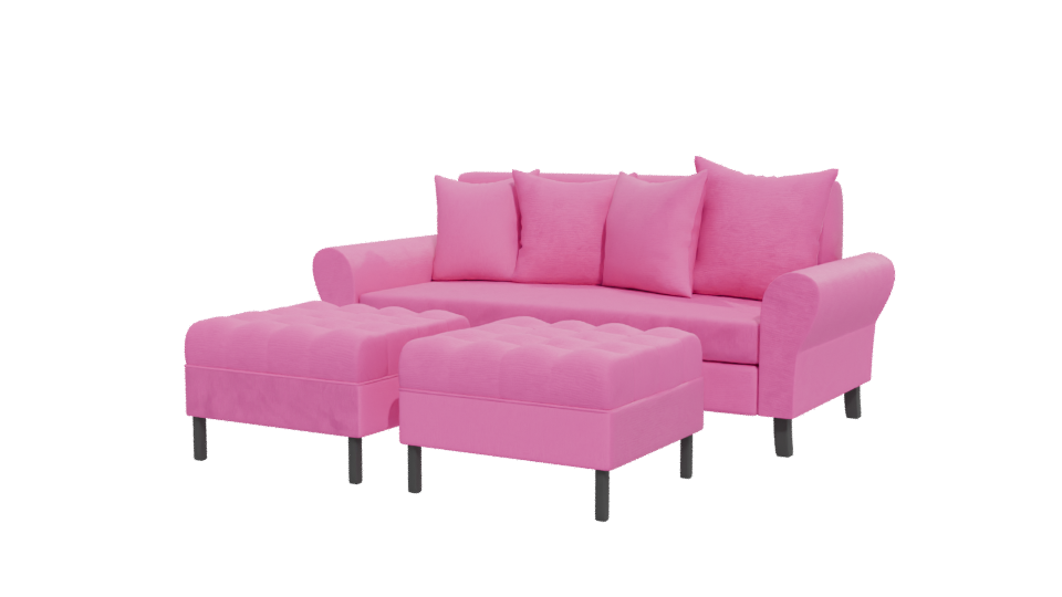 Vibrant Modern L-Shaped Sofa 3D Model - Professional 3D Model Render 12
