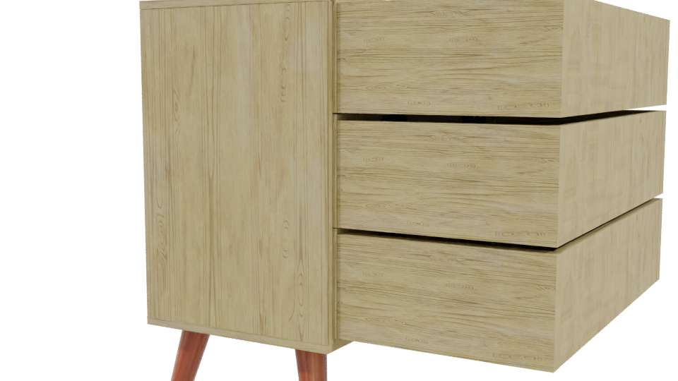 Stylish Modern Storage Cabinet 3D Model - Professional 3D Model Render 3
