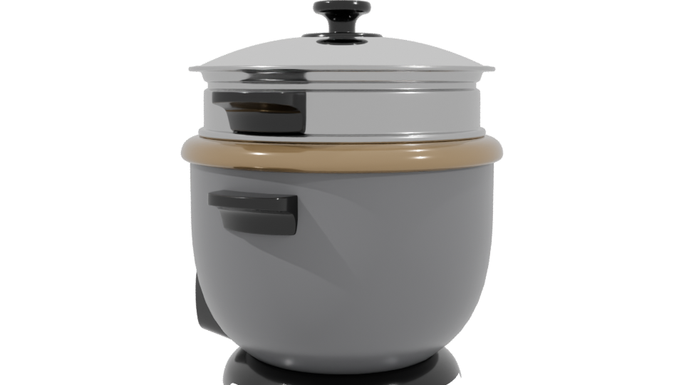 Ceramic Electric Rice Cooker 3D Model - Professional 3D Model Render 3